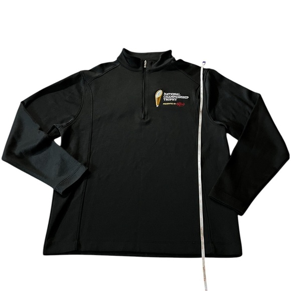 NIKE MEN’S BLACK PULLOVER 1/4 ZIP WITH NATIONAL CHAMPIONSHIP TROPHY LOGO SZ M - Picture 8 of 10